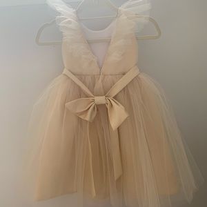 Ivory Flower Girl Dress with Tulle Skirt